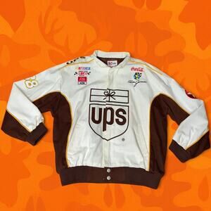 Vintage Dale Jarrett UPS NASCAR Jacket Size L AOP